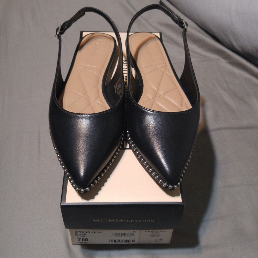 BCBGeneration Valerie Studded Slingback Flats